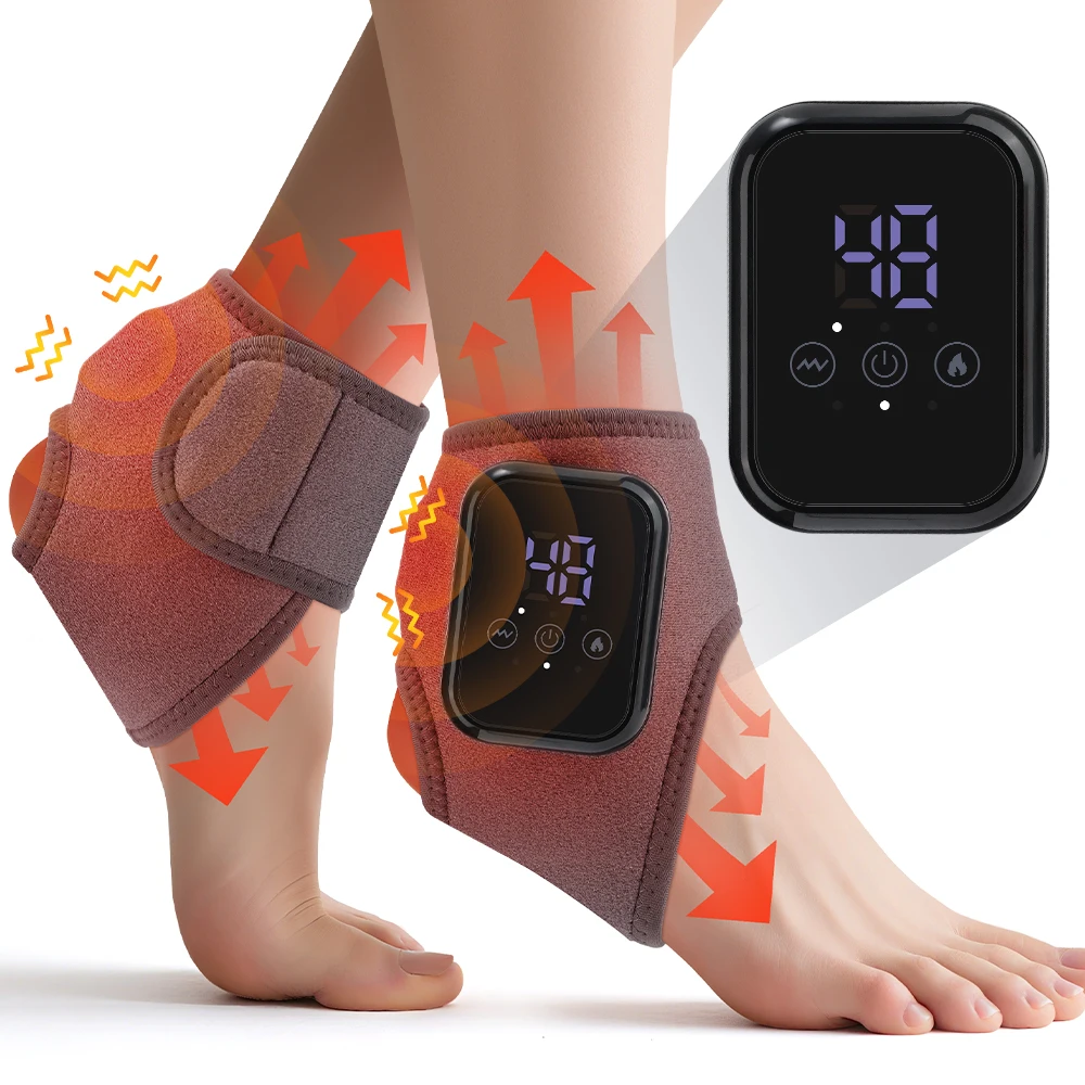 Ankle Brace Support - Electric Heated Ankle Brace Massager, Rechargeable