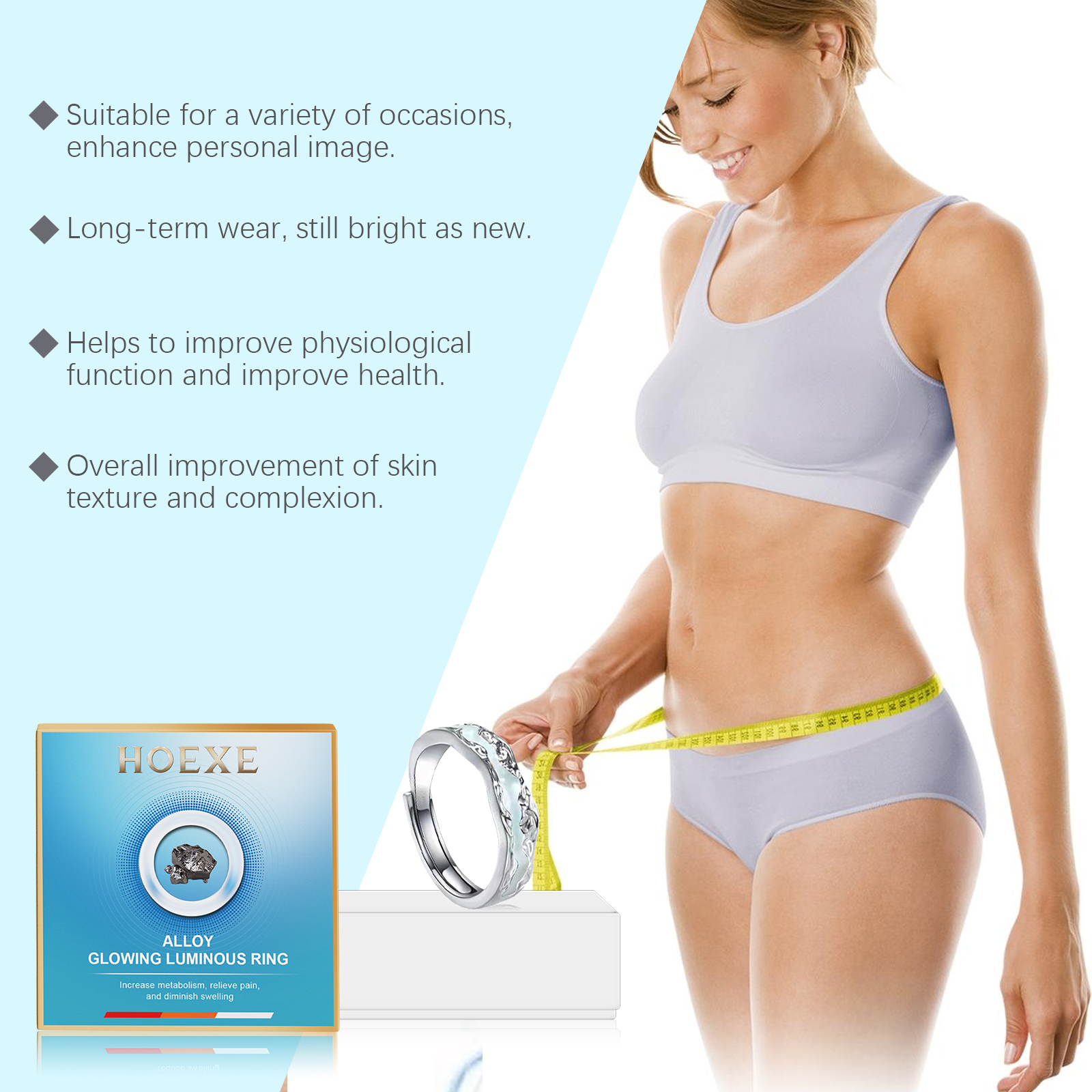 Hoexe Silver Luminous Ring for - огляд і ціна Wellness Health. Ring